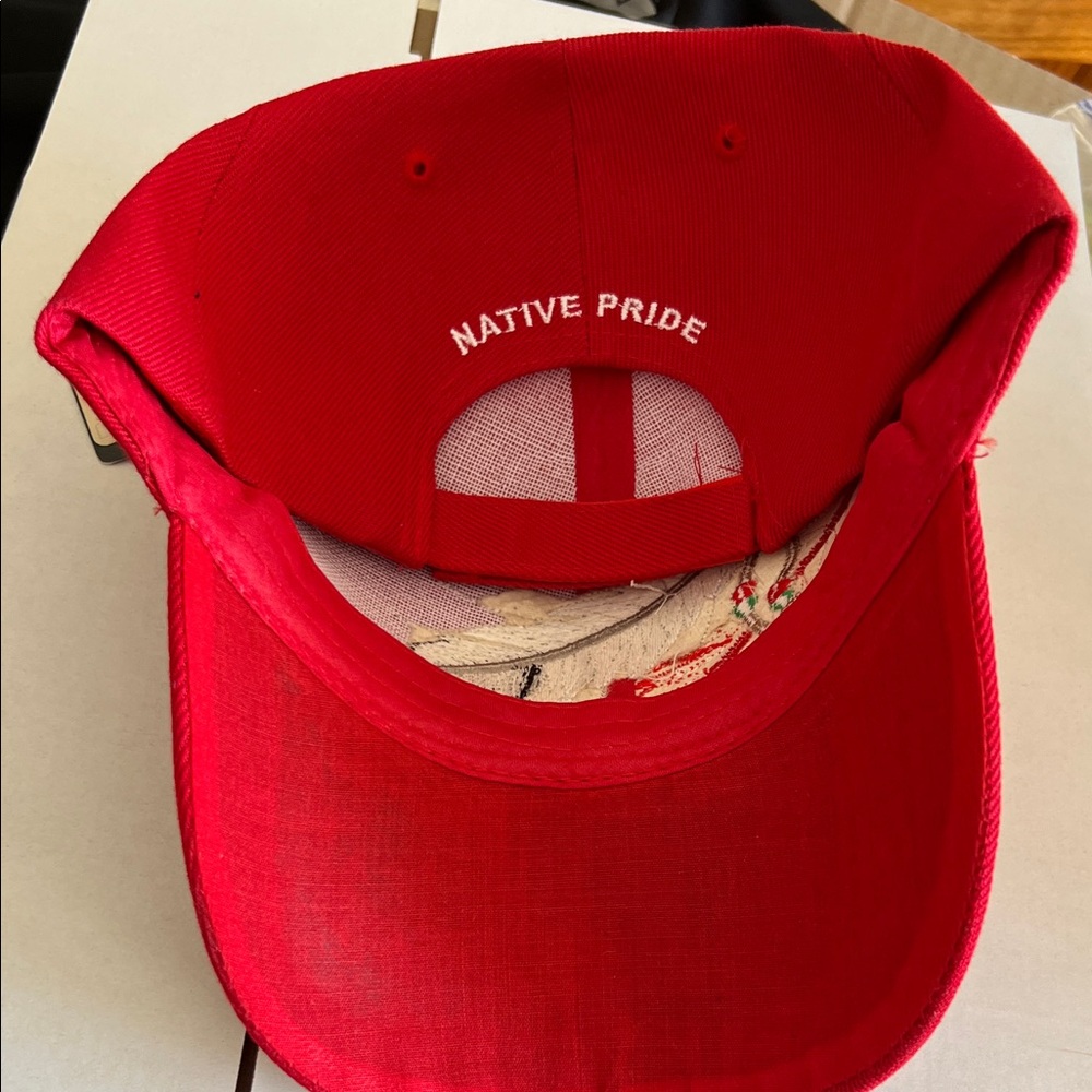Red Feather Embroidered Cap - Picture 3 of 5